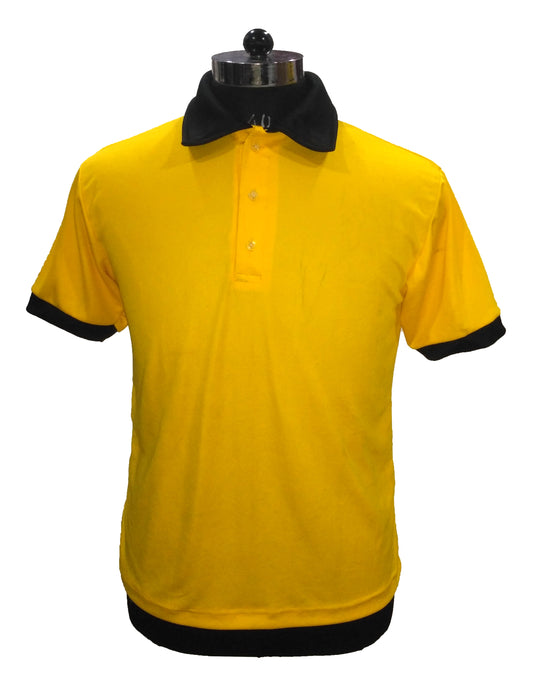 TShirt Foam Collar Yellow With Black Combination Fabric Nirmal Knit Dry Fit