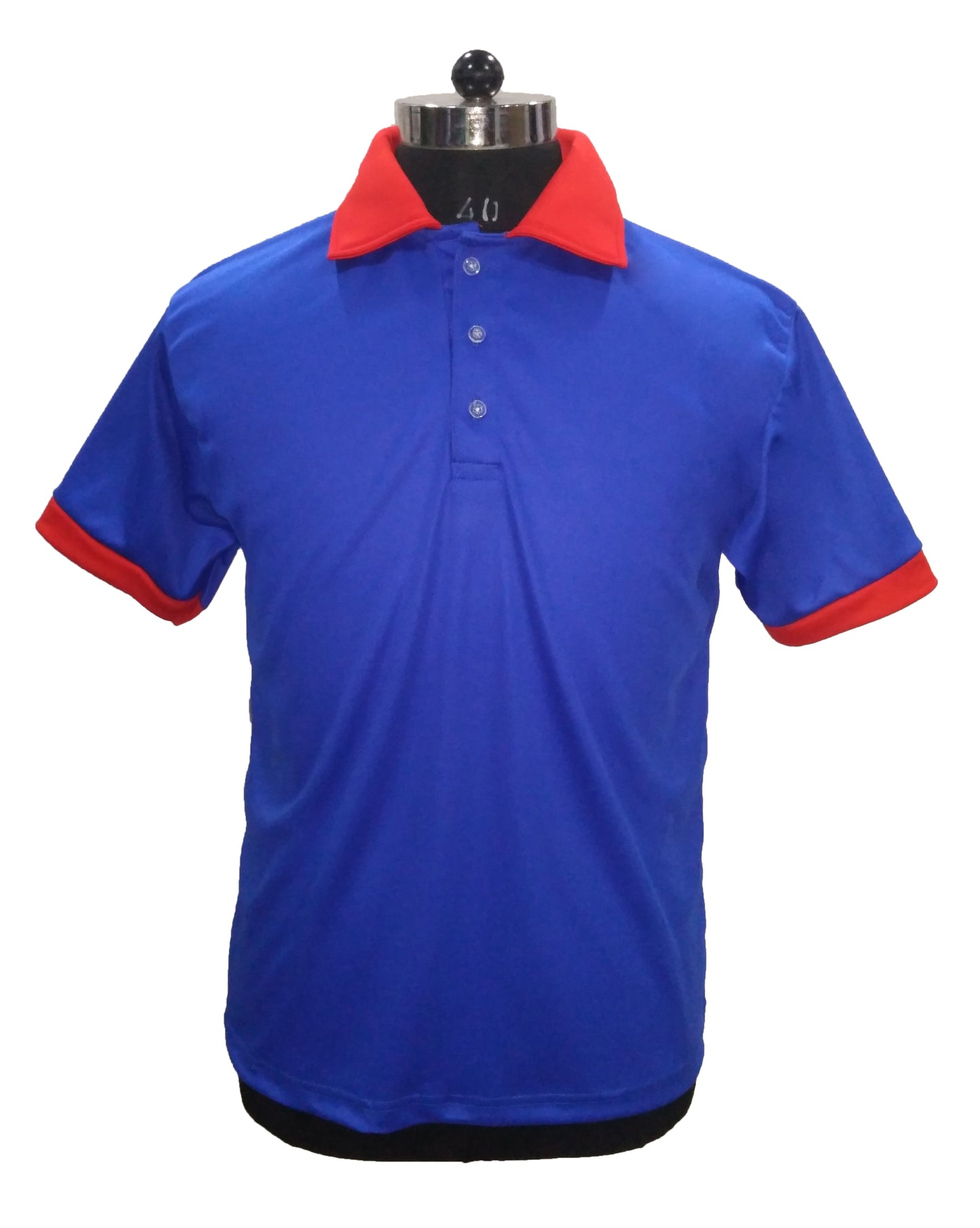 TShirt Foam Collar Blue With Red Combination Fabric Nirmal Knit Dry Fit