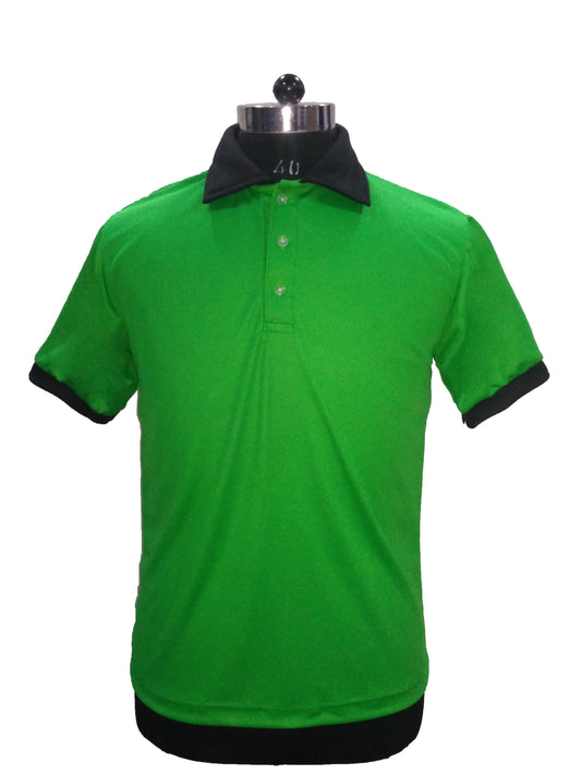 TSHIRT FOAM COLLAR GREEN WITH BLACK COMBINATION FABRIC NIRMAL KNIT DRY FIT