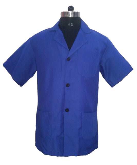 Apron Lab Coat Dr Coat Supervisor Coat Royal Blue Half Sleeve