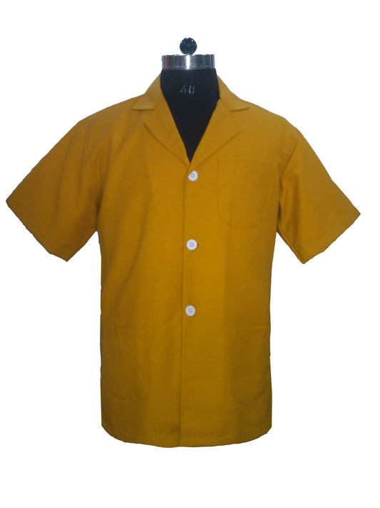 Apron Lab Coat Dr Coat Supervisor Coat Deep Yellow Half Sleeve