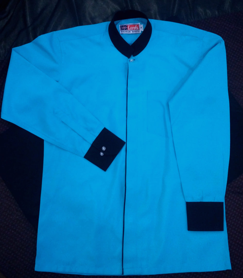 Shirt Formal Mens Office Wear Turquoise Blue SH-125