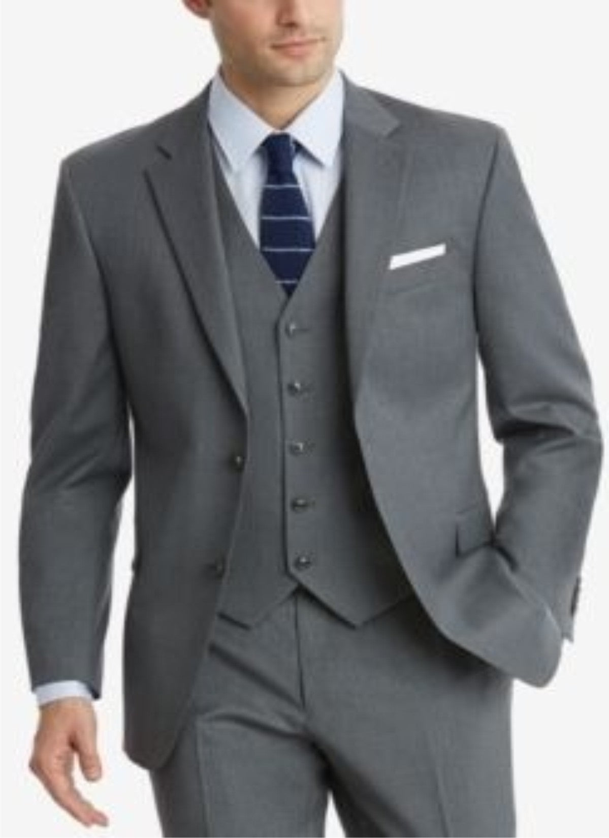 Suit Men's Formal Three Piece Blazer, Trouser, Waist Coat, Shirt & Neck Tie.