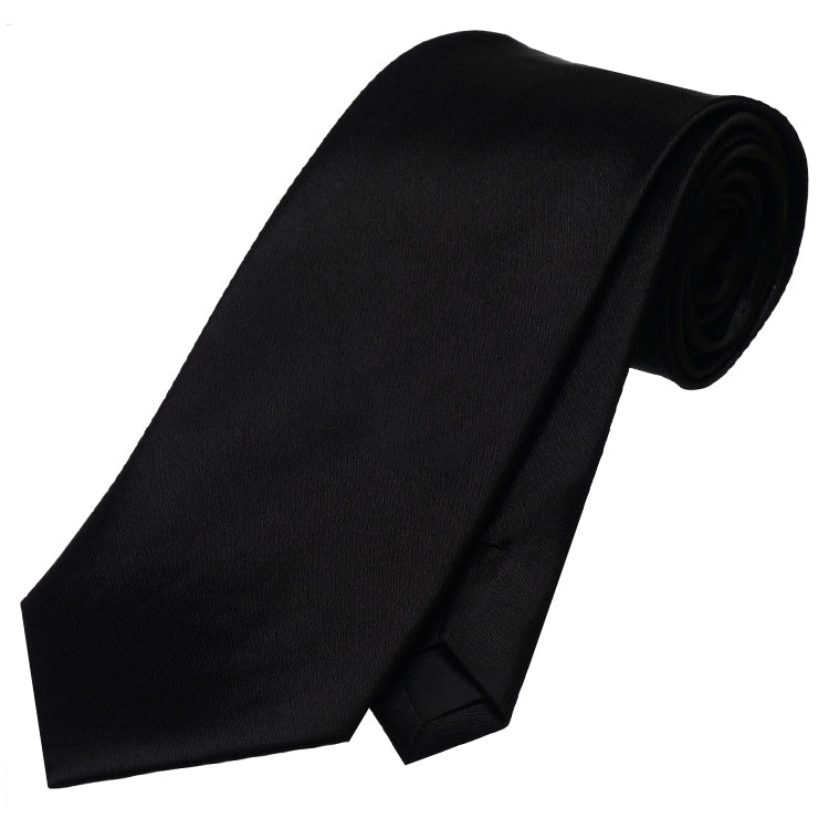 Neck Tie Sleek Black Micro Twill Fabric NTC-23