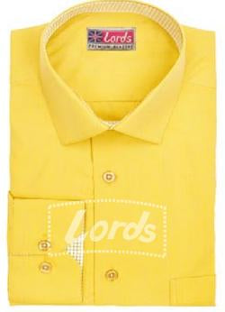 Shirt Lemon Yellow Formal Premium With Check Trimming SH-73