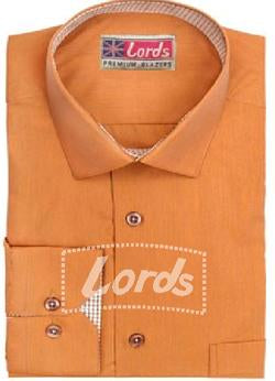 Shirt Formal Premium Orange with Checks Trimming SH-74