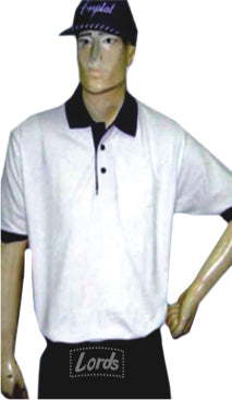 TSHIRT BLENDED COTTON PREMIUM QUALITY  White TShirt with Black Collar and Cuff TPS-01