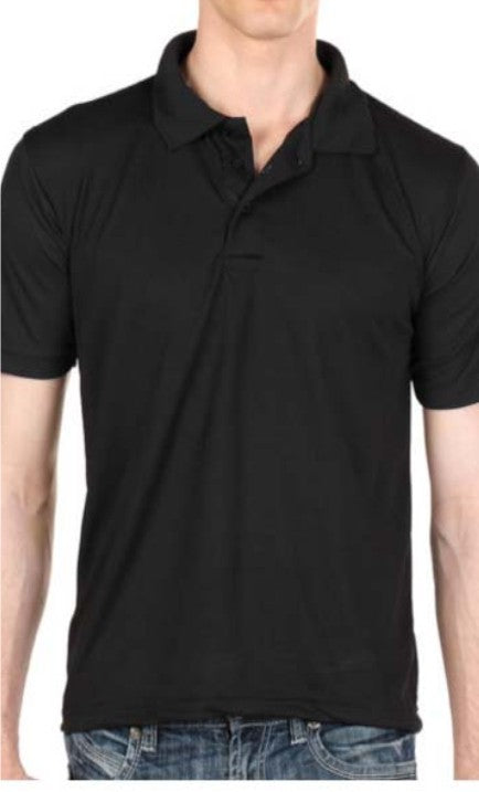 Men's T Shirts Polyester Cotton Blend Knit Black