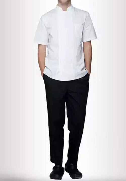 Chef Coat Short Sleeve Plain White Color Double Breasted CCW-02