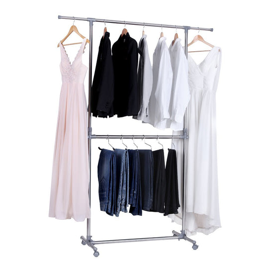 Clothes Rack Adjustable Height Garment Hanging Rail Stand CR-01