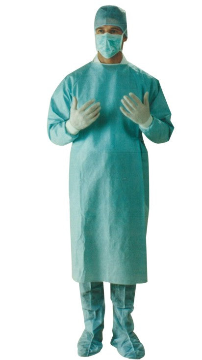 SURGEON GOWN DISPOSABLE 80 GSM PROFESSIONALLY DESIGNED.
